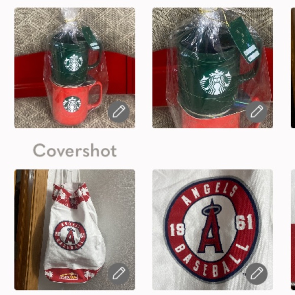 Angels⚾️1961 bag+2 Huge☕️mugs StarBucks Set❤️💚